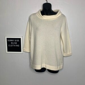 Pure Collection Cream Cashmere Turtleneck Sweater Soft Luxury Size Medium
